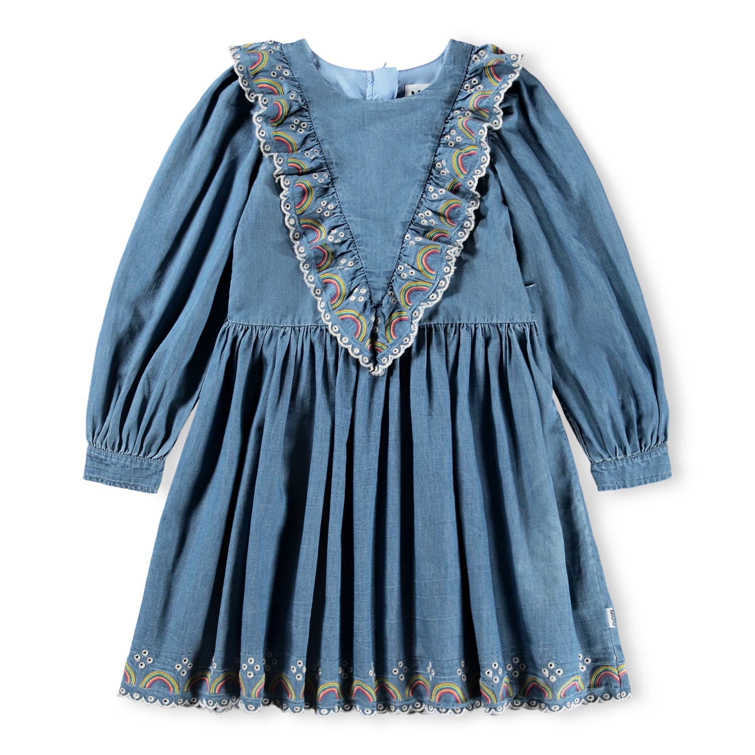 rainbow denim dress Rainbow Cross Back Dress - Light Wash Rainbow