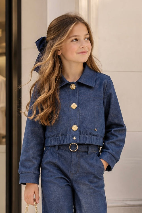 Girl Shimmer Denim Jacket