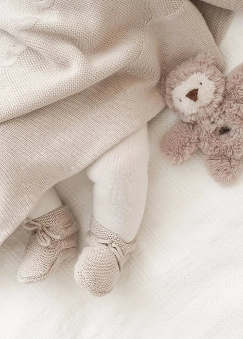 Garter KNIT BABY BOOTIES 2 colors