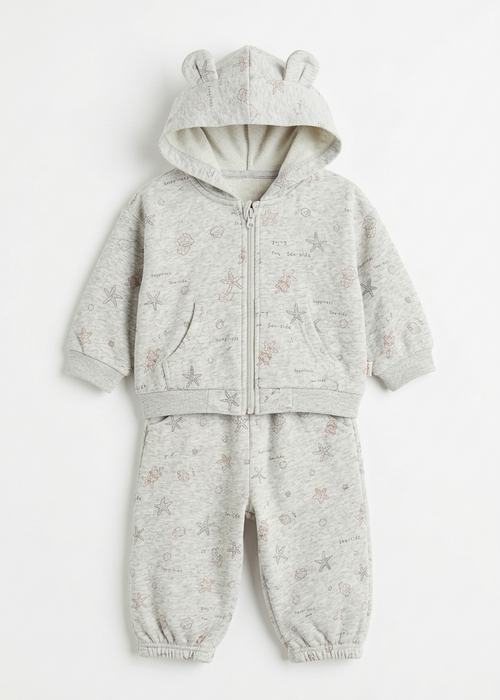 Seaside Print Hoodie & Pants Set