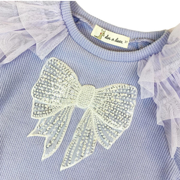 Purple Embellished Bowtie Set