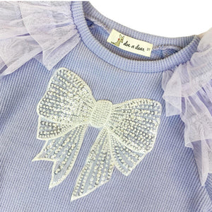 Purple Embellished Bowtie Set
