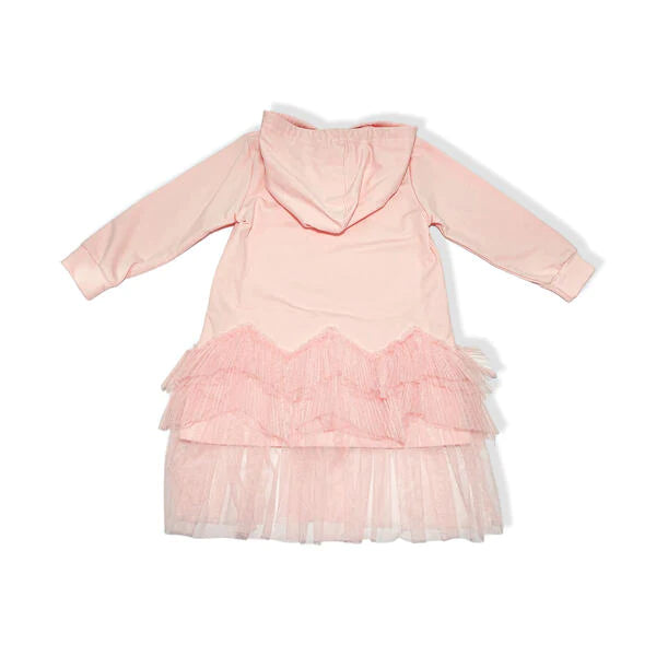 Teddy Patch Hooded Dress - Pink