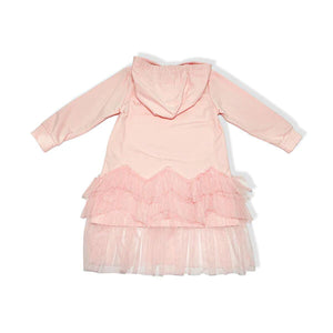 Teddy Patch Hooded Dress - Pink