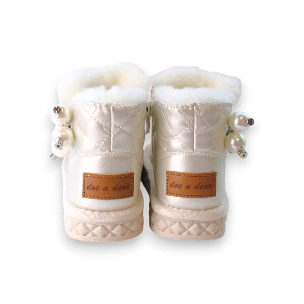 Minnie Pearl Charm Ivory Boots