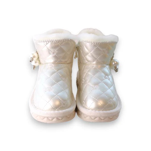 Minnie Pearl Charm Ivory Boots