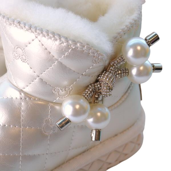 Minnie Pearl Charm Ivory Boots