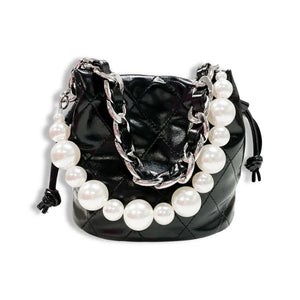 Pearl Handle Quilted Bucket Bag