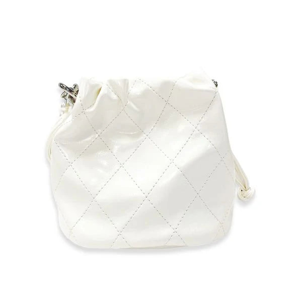 Pearl Handle Quilted Bucket Bag