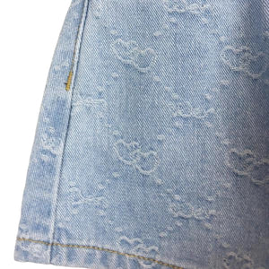 Heart Pattern Denim Shorts