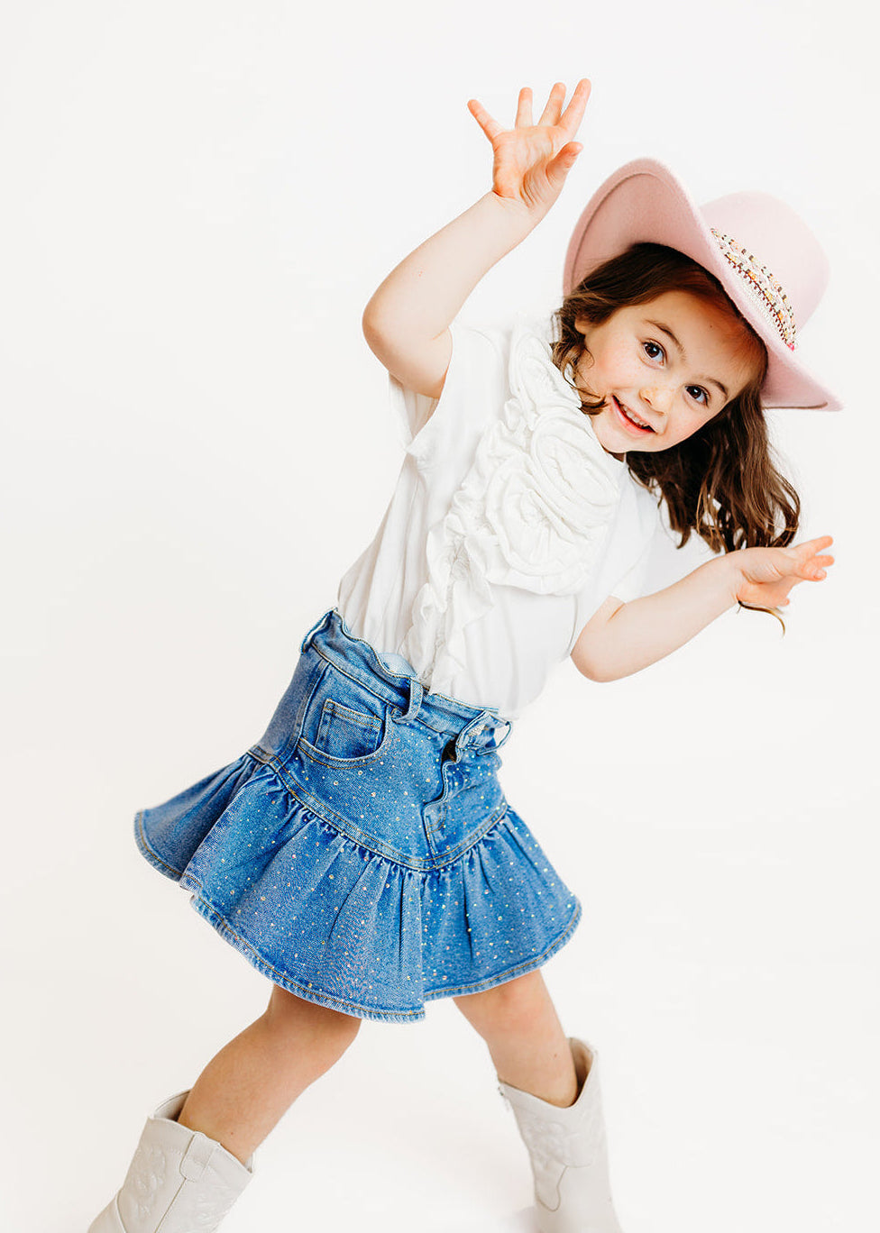 Denim Embellished Skort
