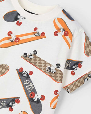 Boy Skateboard Print T-Shirt