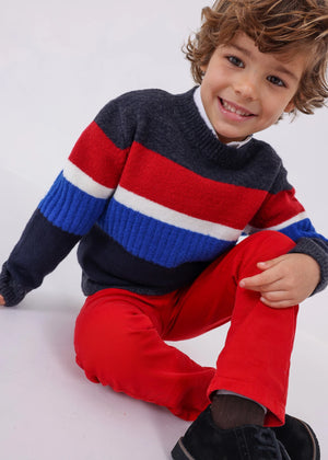 Knit sweater color block boy