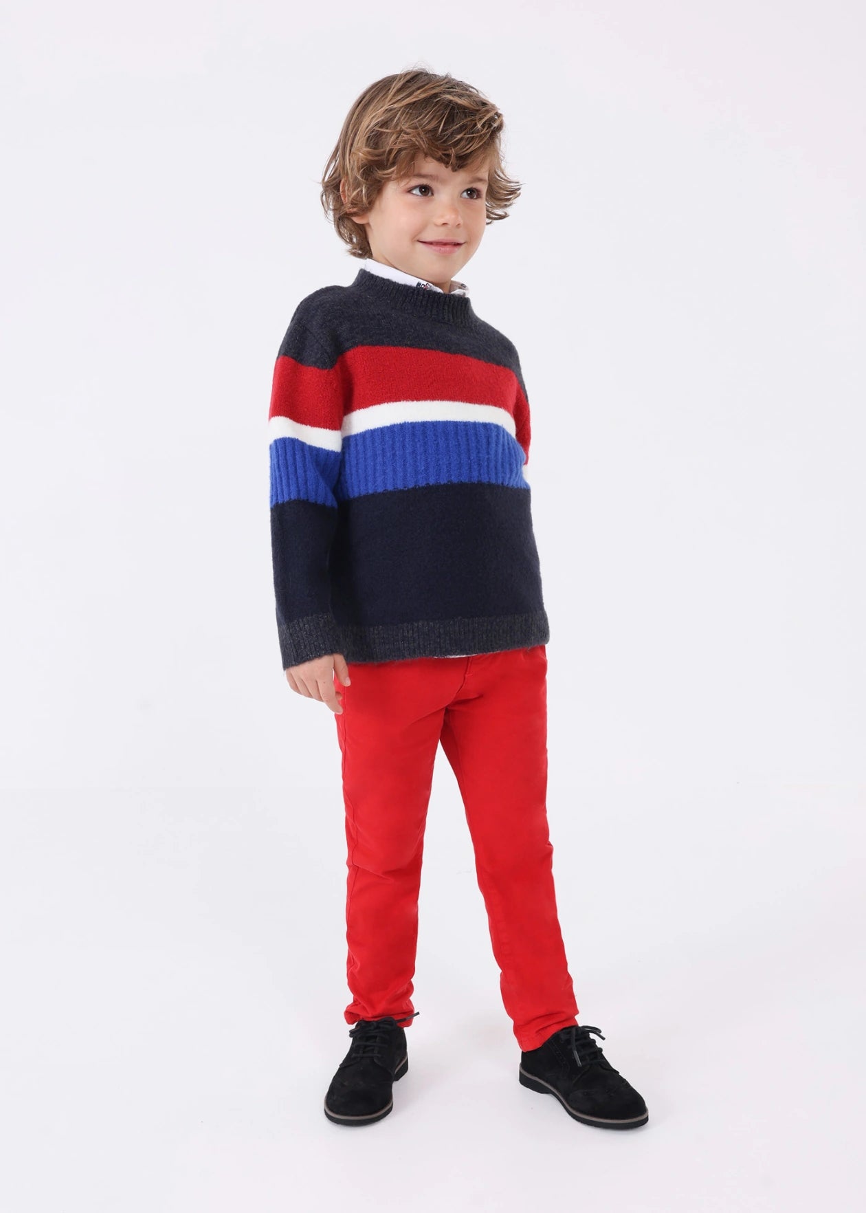 Knit sweater color block boy