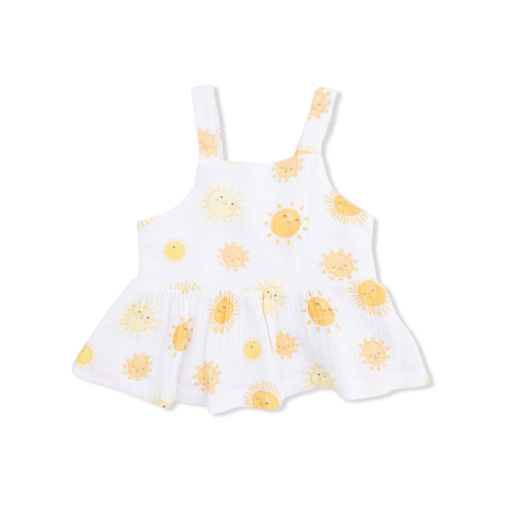 Happy Suns Peplum Tank with Wide Leg Pant