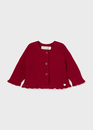 Newborn Knit Cardigan Red