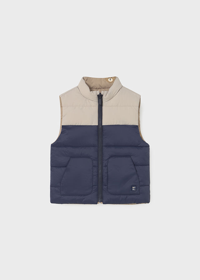 Baby Reversible Vest - Navy