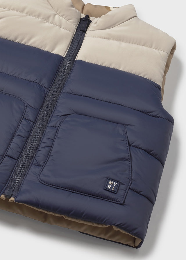 Baby Reversible Vest - Navy