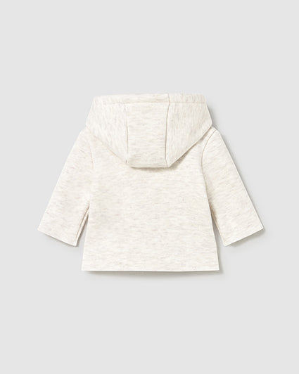 White hooded jacket on a light gray background