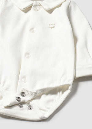 Newborn Boy Collared Shirt Bodysuit