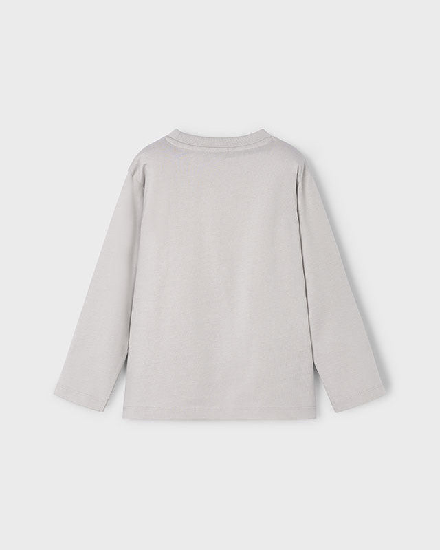 Light gray long-sleeve shirt on a white background