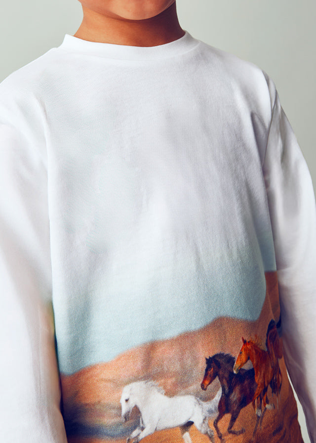 Boy Printed T-Shirt - Horses
