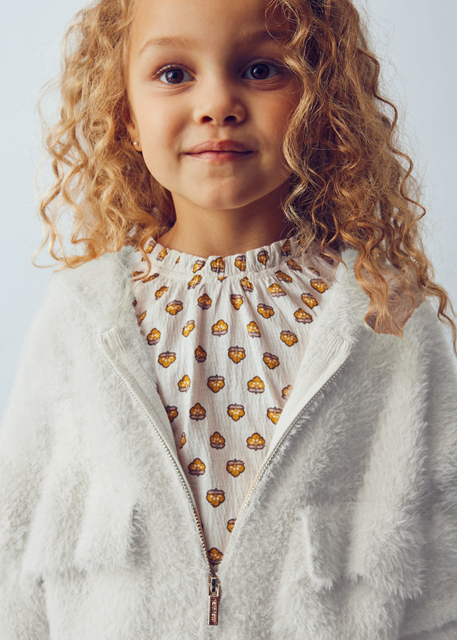 Girl Zip-Up Almond Hoodie