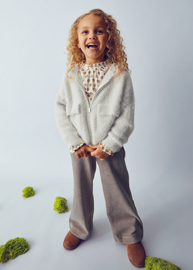 Girl Zip-Up Almond Hoodie