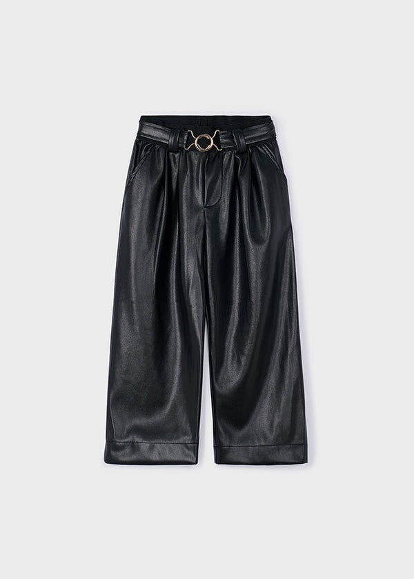 Girl Leatherette Belted Pants