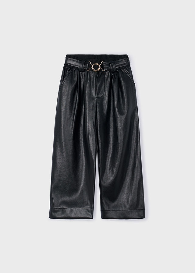 Girl Leatherette Belted Pants