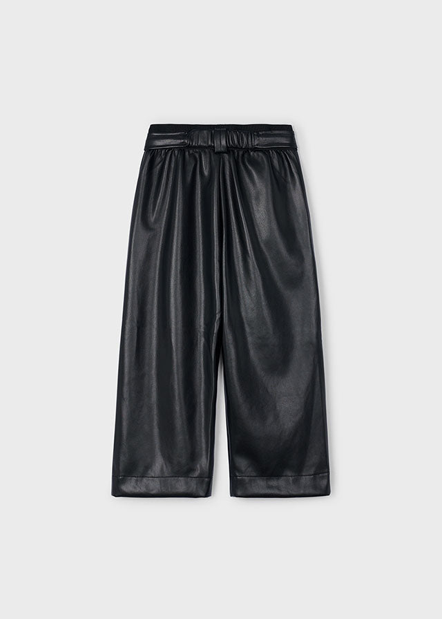Girl Leatherette Belted Pants