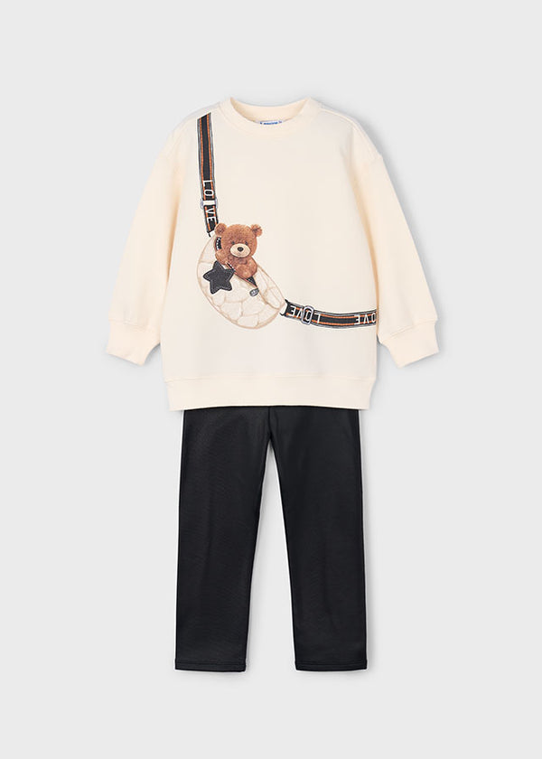 Girl Printed Sweatshirt and Leggings Set