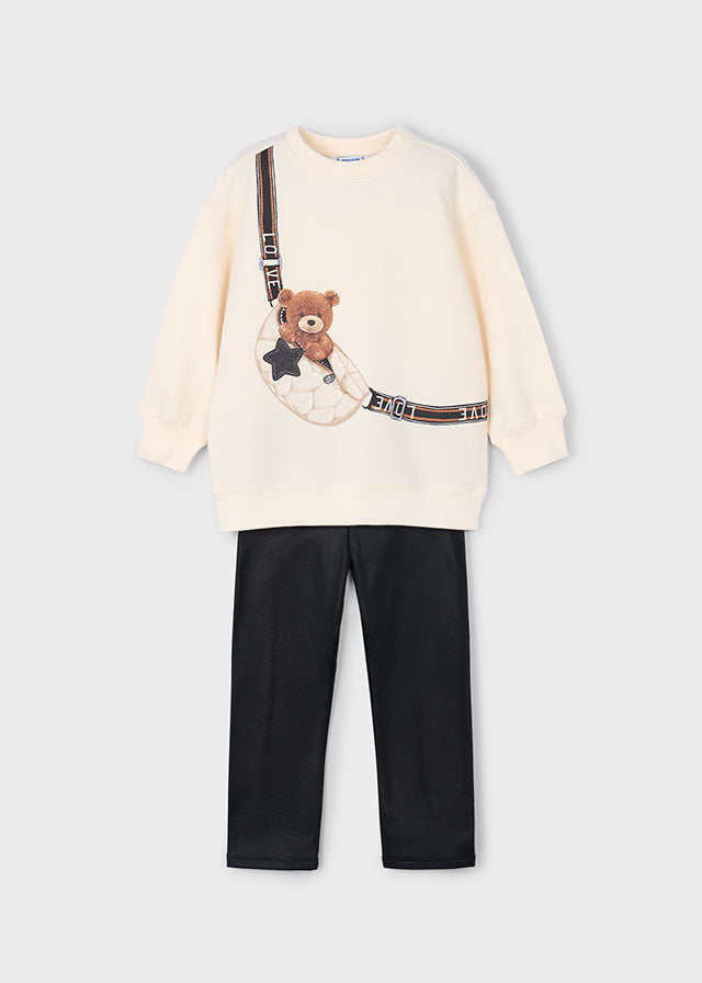 Girl Printed Sweatshirt and Leggings Set