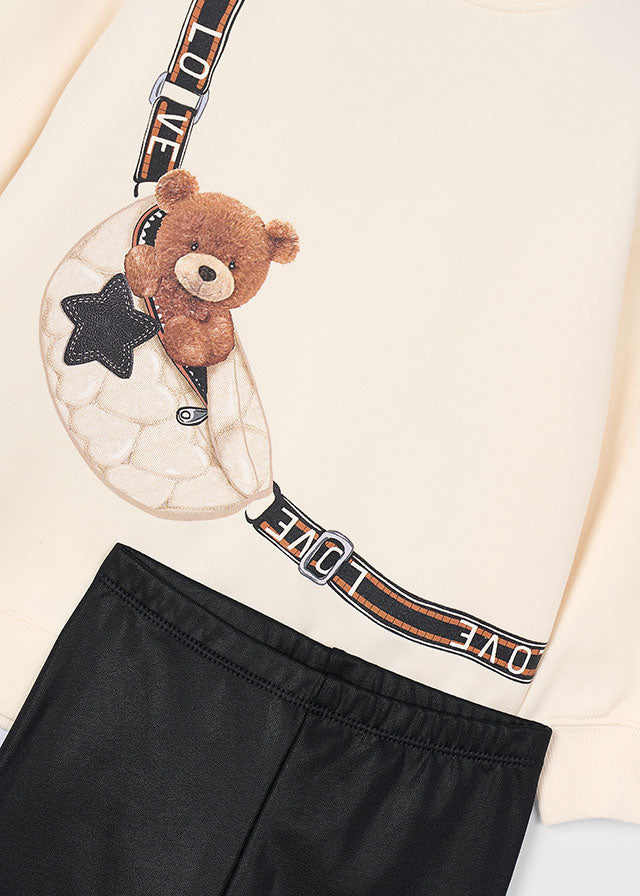 Girl Printed Sweatshirt and Leggings Set