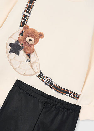 Girl Printed Sweatshirt and Leggings Set