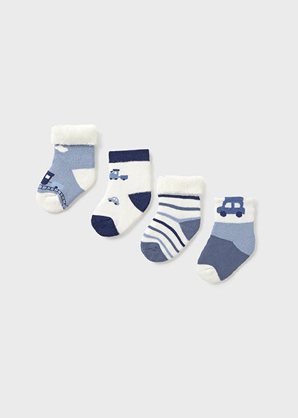 Newborn 4-Pack Blue bell socks