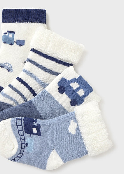 Newborn 4-Pack Blue bell socks
