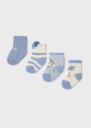 Newborn 4-Pack Blue bell Socks