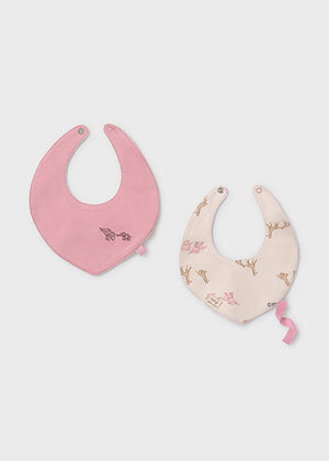 Waterproof baby 2-pack pink bibs
