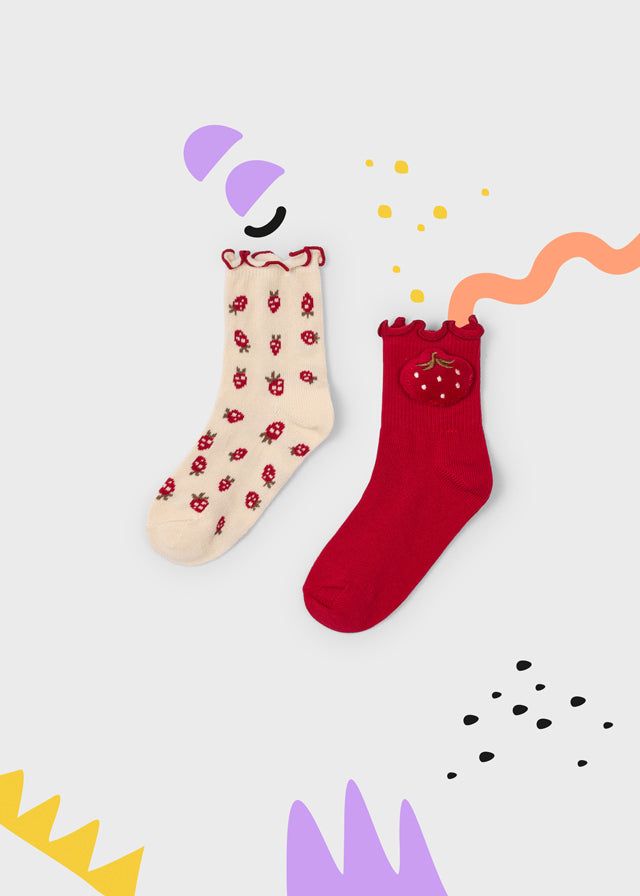 Girl Red 2-Pack Socks