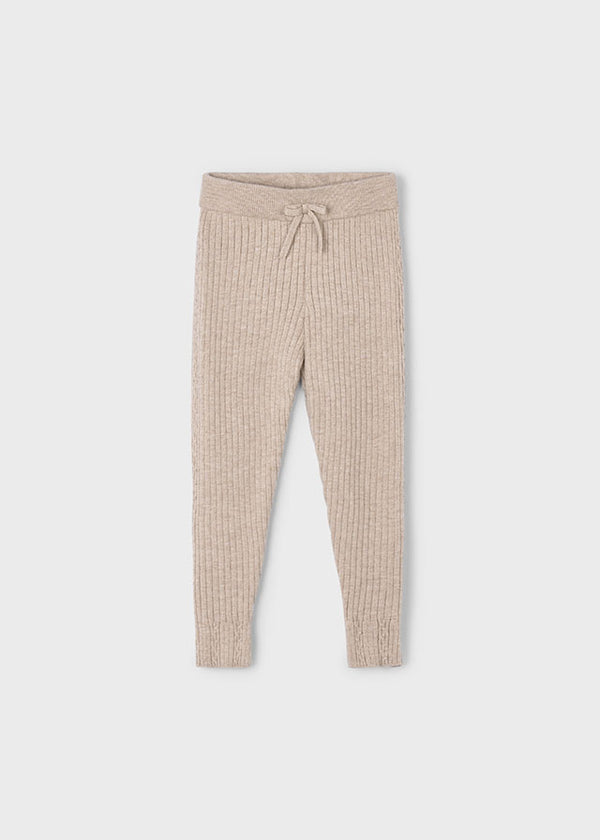 Girls Knit Leggings - Toffee
