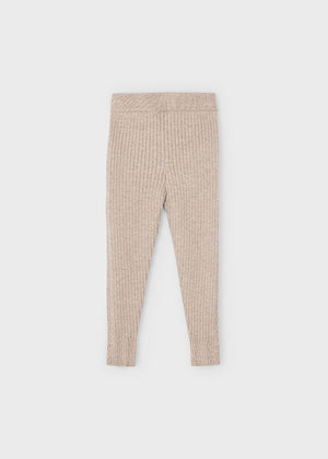 Girls Knit Leggings - Toffee