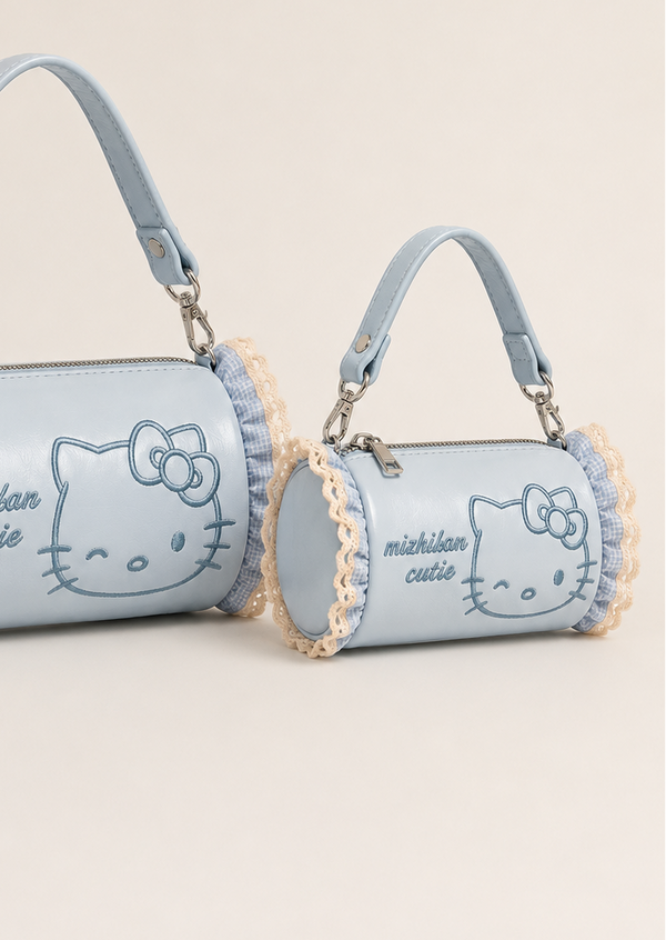 Blue Ruffle Kitty Purse