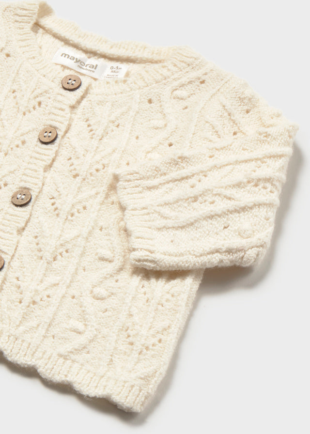 Newborn Girl Knit Cardigan