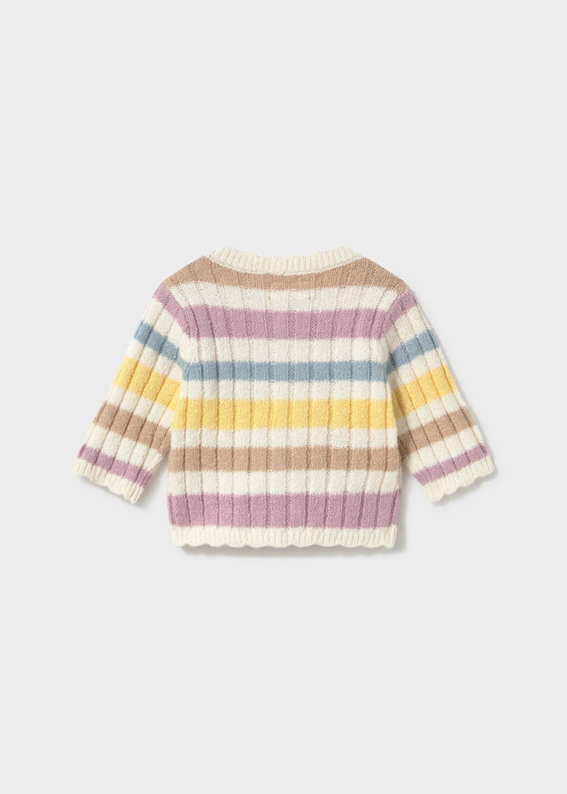 Newborn Girl Knit Cardigan - Striped