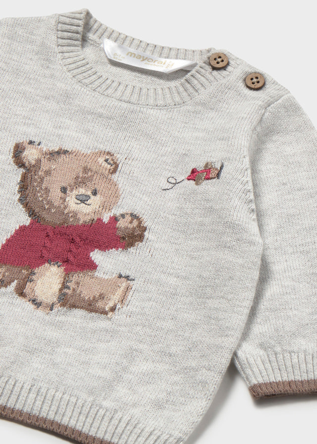 Baby Boy Jacquard Sweater Steam Melange