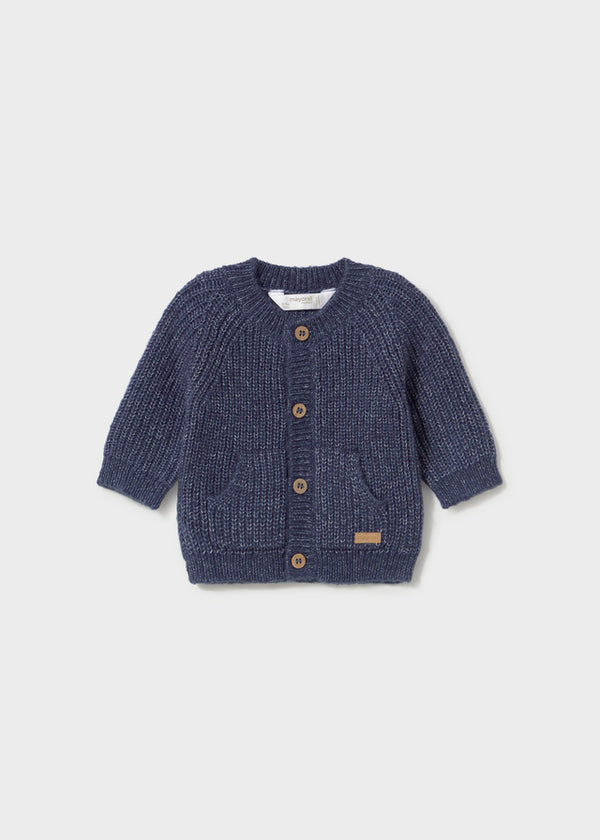 Baby Boy Indigo Knit Cardigan