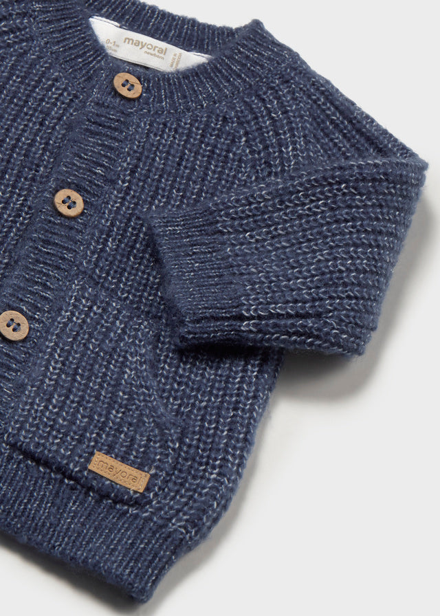 Baby Boy Indigo Knit Cardigan