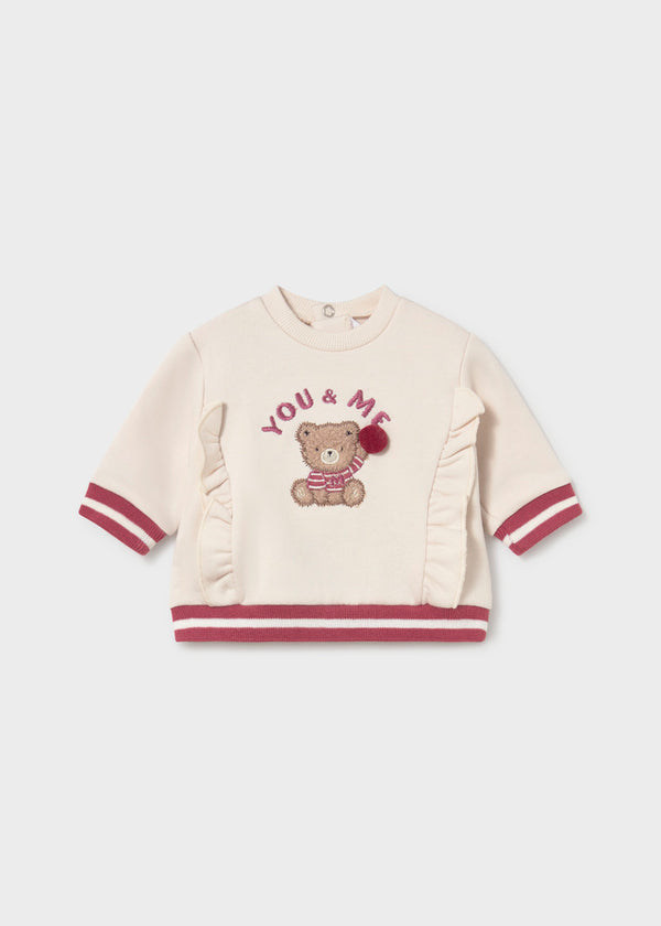 Newborn Girl Embroidered Sweatshirt