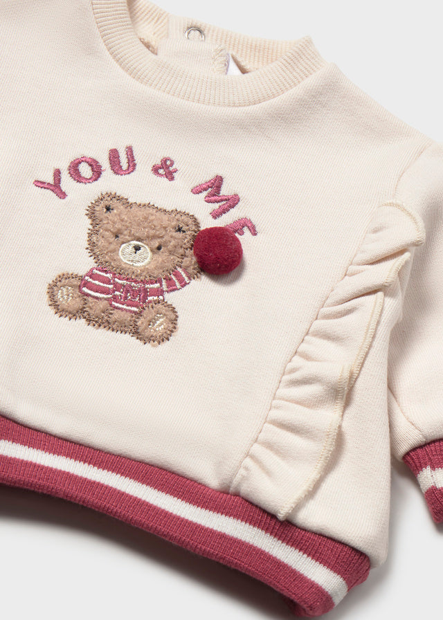 Newborn Girl Embroidered Sweatshirt